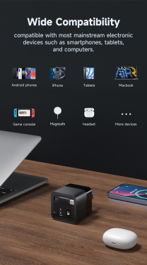 Logotrade firmakingituse foto: Urban Vitamin Mendocino 65W GaN laadija sissetõmmatava kaabliga