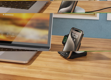 Logotrade ärikingi foto: Urban Vitamin Arcadia RCS plastikust 15W 3in1 magnetiline laadija