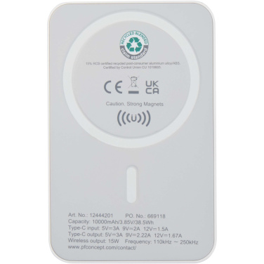 Logo trade firmakingid foto: Acrab 10 000 mAh 15W magnetiline juhtmevaba varupank 20W PD-ga - valmistatud taaskasutatud plastist