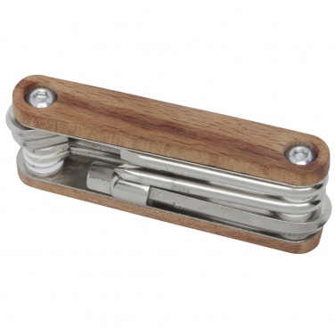 Logo trade mainoslahja ja liikelahja tuotekuva: Fixie 8-toimintoinen puinen polkupyörän monitoimityökalu