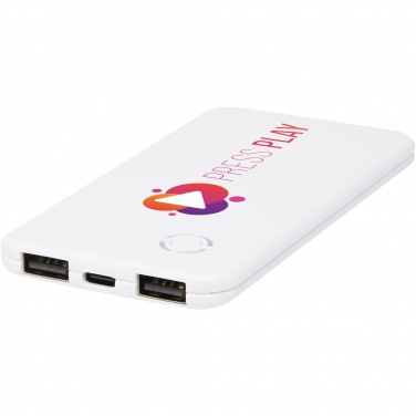 Logo trade mainoslahja ja liikelahja tuotekuva: Slender dual ohut varavirtalähde, 4 000 mAh