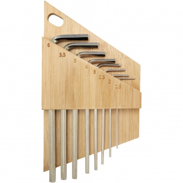 Logo trade liikelahja mainoslahja tuotekuva: Allen bambusta valmistettu kuusiokoloruuviavaintyökalusetti
