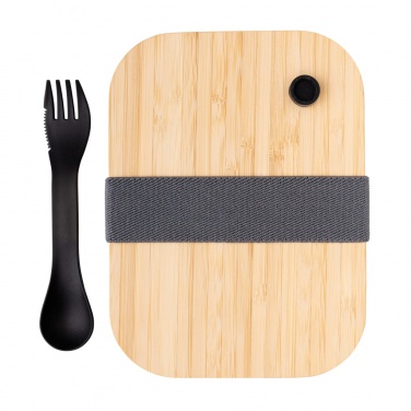 Logo trade liikelahja kuva: Lasinen lounasrasia bambukannella