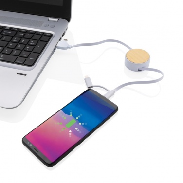 Logotrade mainoslahja tuotekuva: RCS Ontario 6-in-1 sisäänvetäytyvä kaapeli