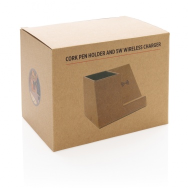 Logotrade liikelahja tuotekuva: Kynäpidike ja 5W langaton laturi korkista