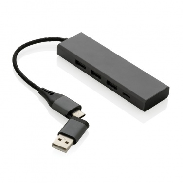 Logotrade liikelahjat mainoslahjat tuotekuva: Terra RCS alumiininen USB-hub 3 portilla