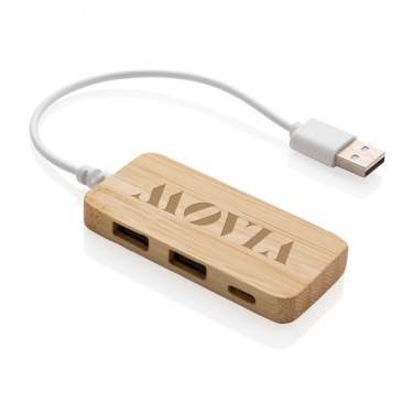 Logotrade liikelahjat kuva: Bambuinen USB tyypin C hub