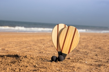 Logotrade mainostuotet kuva: Puinen rantatennissetti