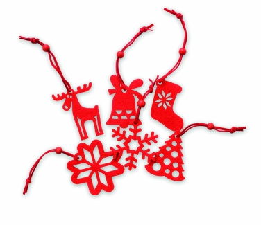Logo trade liikelahja kuva: Set of 6 felt tree hangers