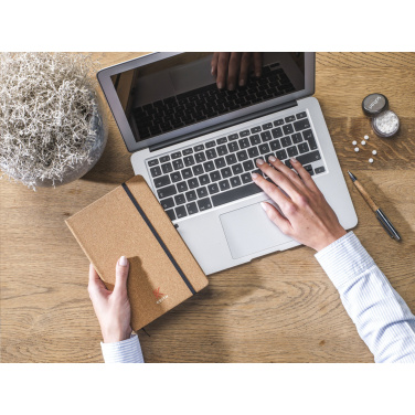 Logo trade liikelahja kuva: CorkNote A5 Paperinen muistivihko