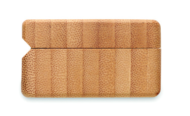 Logo trade liikelahja kuva: TWS-kuulokkeet bambukotelossa