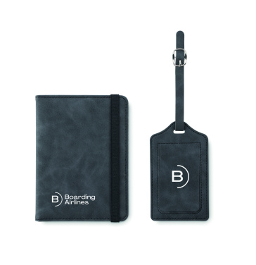 Logotrade mainostuotet kuva: Passinkannet ja matkalaukku tagi