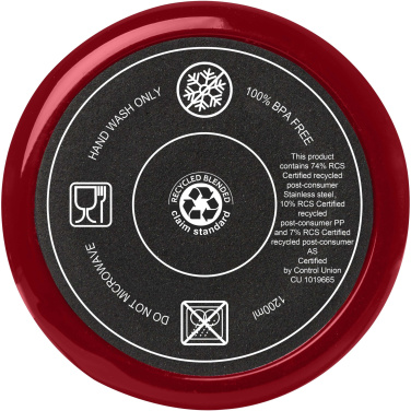 Logo trade liikelahjat tuotekuva: Melbourne 1 200 ml:n RCS-sertifioitu kierrätetty teräs, eristetty  muki pillillä