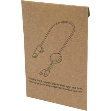 Logo trade liikelahja kuva: Citala kierrätysmuovinen 30 cm:n ja 27W:n datasynkronoiva 5-in-1-pikalatauskaapeli