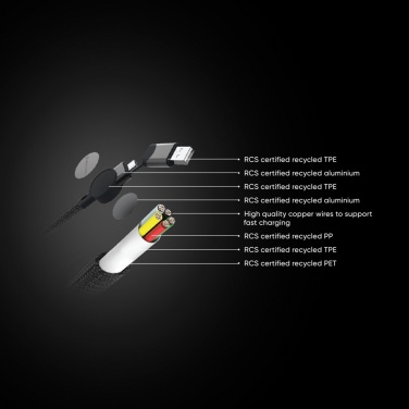 Logotrade verslo dovanos nuotrauka: Oakland RCS perdirbto plastiko 6 viename greito įkrovimo 45 W laidas