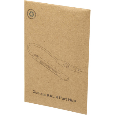 Logotrade dovana nuotrauka: „Alkaid“ 4 prievadų perdirbto aliuminio USB-A ir C tipo šakotuvas su dviguba įvestimi