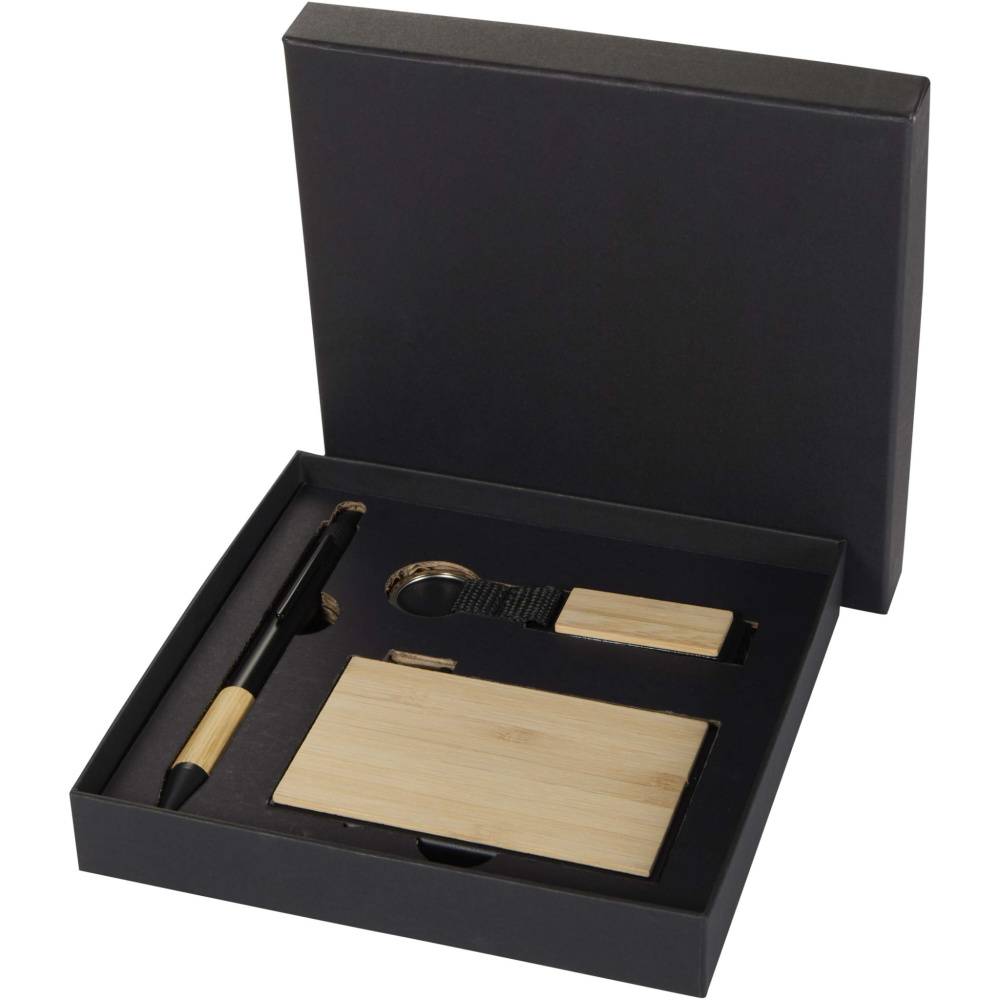 Logotrade firminės dovanos nuotrauka: „Minka RCS“ perdirbto aliuminio rutulinio rašiklio, raktų pakabuko ir RFID kortelių dėklo dovanų rinkinys