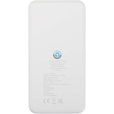 Logotrade biznesa dāvanas foto: Intan 10.000 mAh 10W pārstrādājamas plastmasas pārnēsājamais akumulators