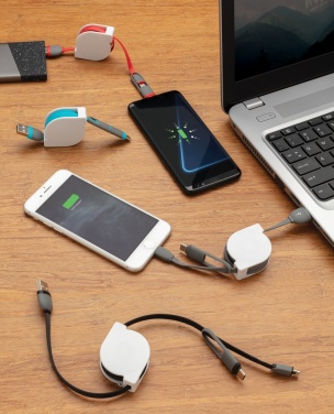 Логотрейд pекламные подарки картинка: Втягивающийся кабель 3-в-1