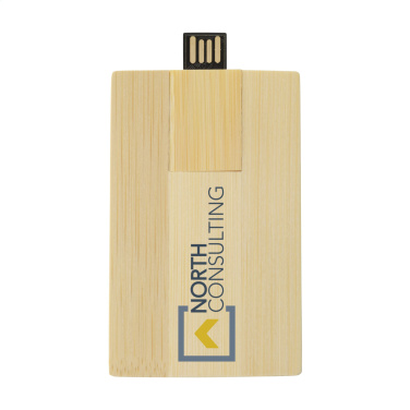 Логотрейд pекламные cувениры картинка: Кредитная карта USB Bamboo 16 ГБ