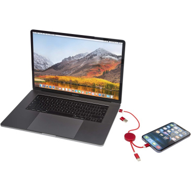 Логотрейд pекламные продукты картинка: Alasia кабель 5-в-1 из переработанной пластмассы и алюминия длиной 30 см для синхронизации данных и быстрой зарядки мощностью 27 Вт