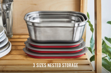 Лого трейд бизнес-подарки фото: Черный + Blum набор из 3-х контейнеров для хранения еды (маленький, средний, большой)