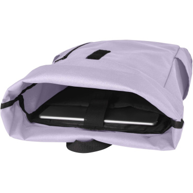 Логотрейд pекламные cувениры картинка: Рюкзак Byron 15,6" объемом 18 л со скручиваемым верхом, изготовленный из переработанного ПЭТ по стандарту GRS