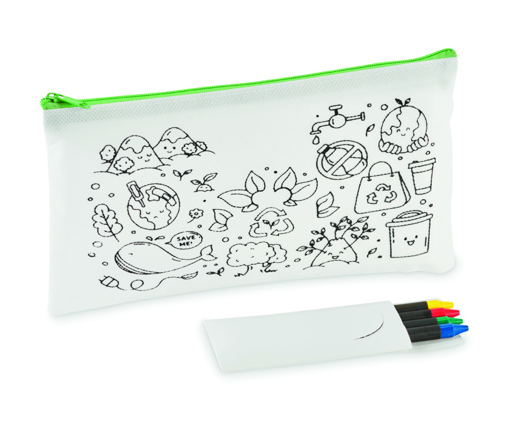 Логотрейд pекламные подарки картинка: Pencil case with 4 crayons