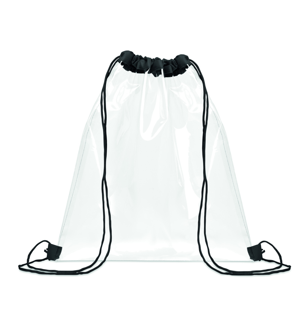 Лого трейд pекламные cувениры фото: Transparent drawstring bag