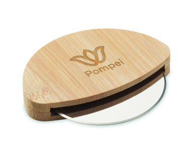 Лого трейд pекламные cувениры фото: Round bamboo pizza cutter
