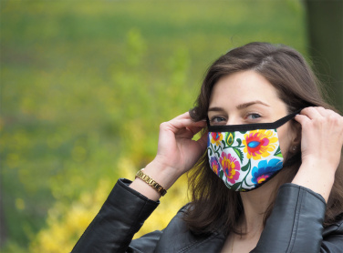 Logotrade presentreklam bild: MARS PRO bomullsmask (storlek M) med ficka och HEPA-filter 1380165