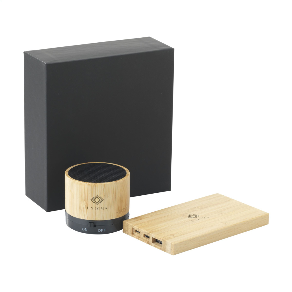 Logotrade kampanjprodukter bild: PowerBox Bamboo presentset