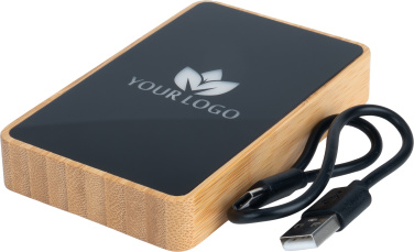 Logotrade reklamprodukter bild: Powerbank 5000 mAh med upplyst logotyp